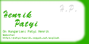 henrik patyi business card